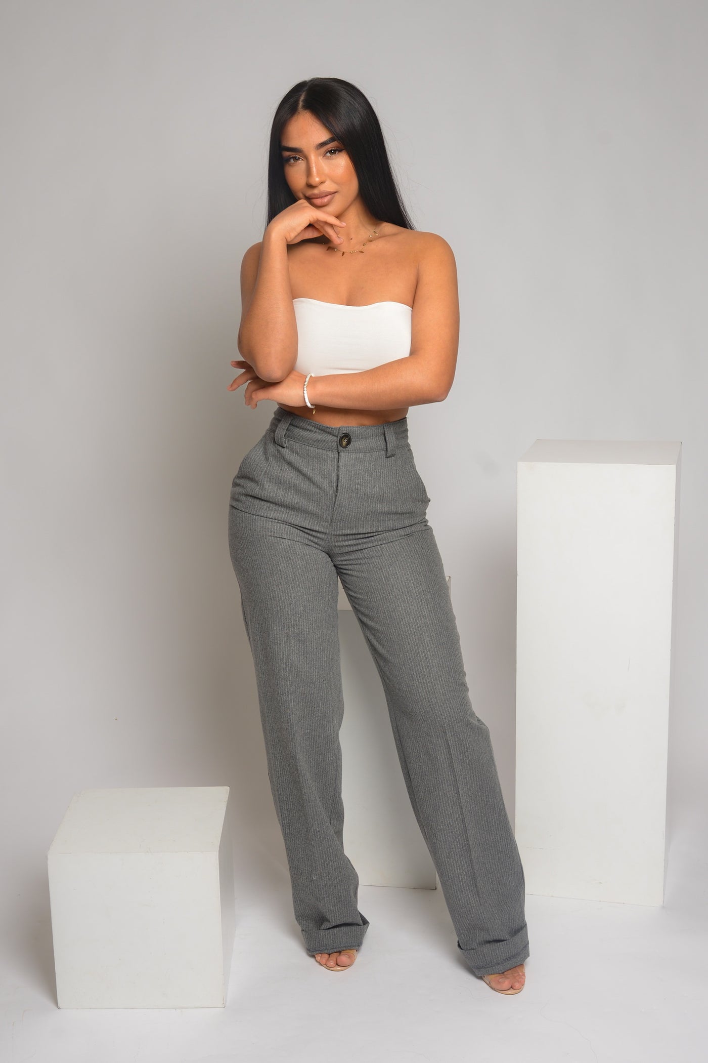 PANTALON DE LAINE À RAYURES